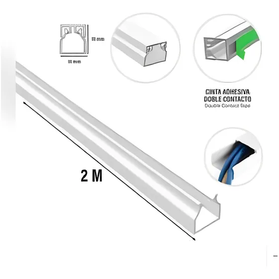 Moldura De Pvc Para Gestión De Cables 10 Mm X 10 Mm