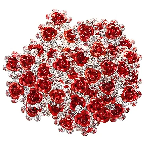 Betiteto 40 Pcs U-shaped Flower Rhinestone Hair Pins Mrcsb