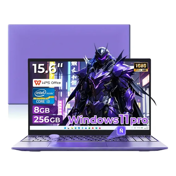 Laptop Intel Core I3 Notebook 8Gb Ram Ssd 256Gb Pantalla 15.6 Pulgadas 1920*1080 Px Color Púrpura Windows 11 Pro
