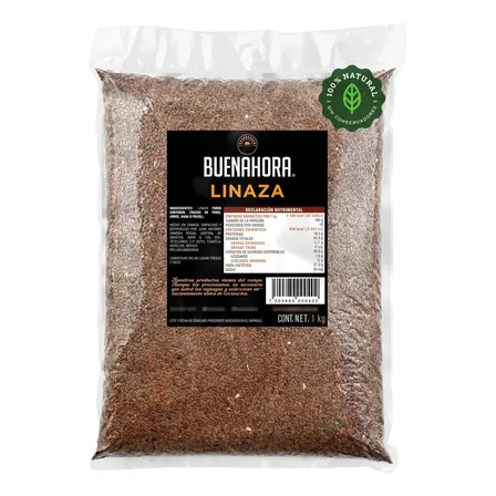 Semilla De Linaza 1 Kilo Canadiense Buenahora Calidad Premium Rica En Omega 3 Fibra Natural Ideal Para Estreñimiento Y Gel Para El Cabello Rizos Control De Apetito, Keto, Semilla Lino Flaxseed