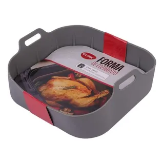 Forma De Silicone Quadrada P/ Airfryer 19cm Fritadeira 4-6l