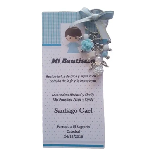 Recuerdo Bautizo De Niño Llavero Angelito (12 Und)