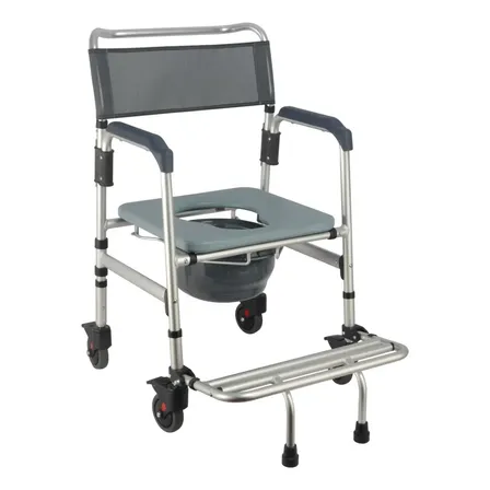 Cadeira de Banho Hidrolight Aluminio Dobrável Rodas Freio 135kg