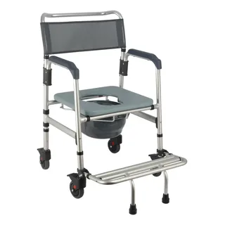 Cadeira de Banho Hidrolight Aluminio Dobrável Rodas Freio 135kg