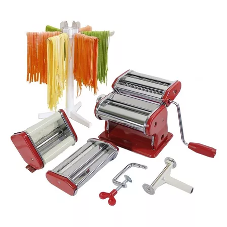 Maquina De Pastas Modelo 5 En 1 Rojo  Fideos Raviolera Acero Color Rojo