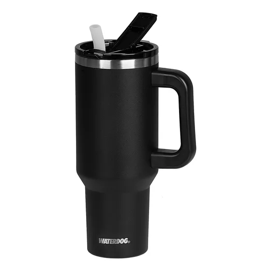 Vaso Térmico Waterdog Cold 1200ml Apto Frio Tapa Hermética Sorbete Color Negro Liso