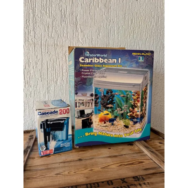Acuario: Pecera De Vidrio Filtro Cascada Y Full Accesorios