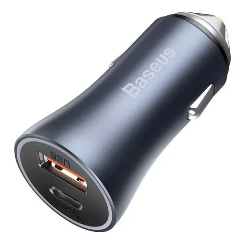 Baseus Cargador Auto Usb A + Usb C 40w Carga Rapida
