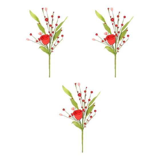 W 3 Piezas De Flores Artificiales, Regalos, Selecciones