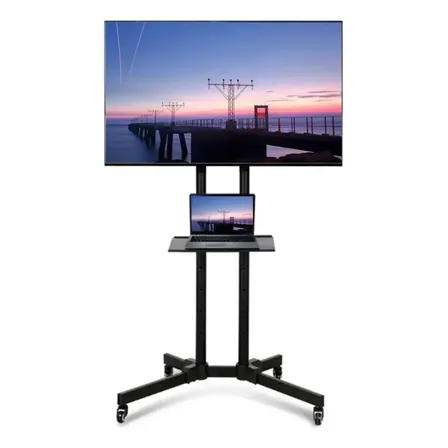Soporte Tv Móvil Con Ruedas Para 32 A 65 Pulgadas 45 Kg Negro