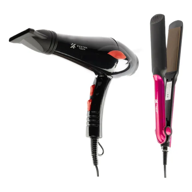 Secador De Pelo Extra Techh 2000w 220v + Plancha De Pelo