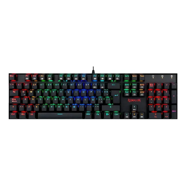 Teclado Gamer Mecanico Redragon Mitra K551rgb Esp Rgb Sw Red Color del teclado Negro Idioma Español Latinoamérica