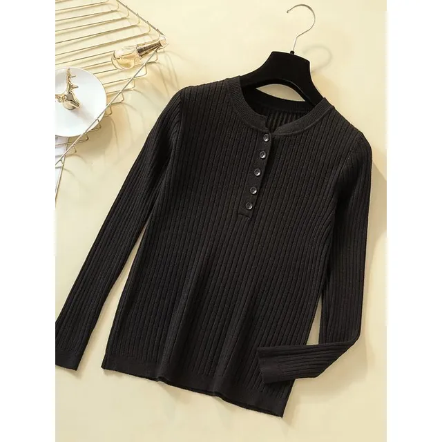 Jersey De Punto Con Botones Para Mujer, Suéteres De Punto Pa