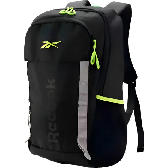 Mochila Reebok Urbana Práctica Resistente Versátil Bolsillos Color Negro Diseño De La Tela Lisa