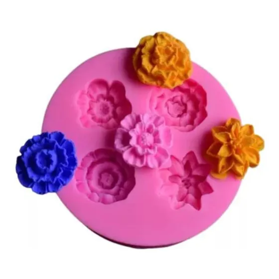Molde Silicona Flores Surtidas Ideal Resina, Porcelana Fria