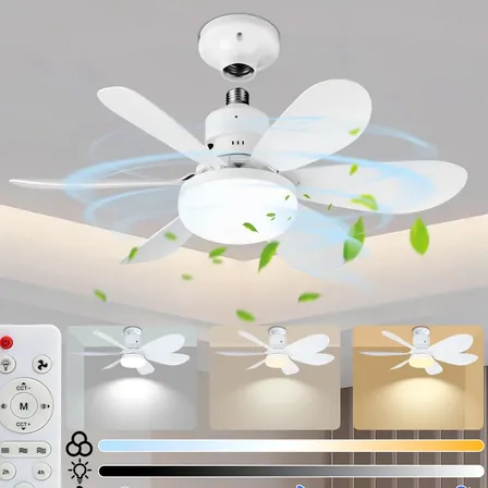Ventilador De Techo Con Luz Led Y Control Remoto 40w 42 Cm Blanco Plástico 6