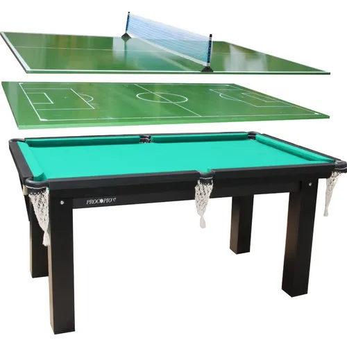 Mesa 3 Em 1 - Sinuca/ping Pong/futebol Botão Procópio Cor do tecido Verde