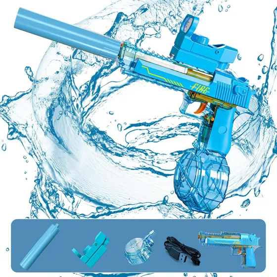 Pistola De Agua Eléctrica Automática Y Manual Con Luces