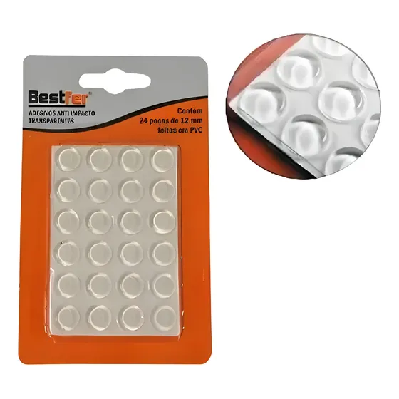 Adesivo Protetor Anti Impacto Bater Maçaneta Porta 24pçs 8mm