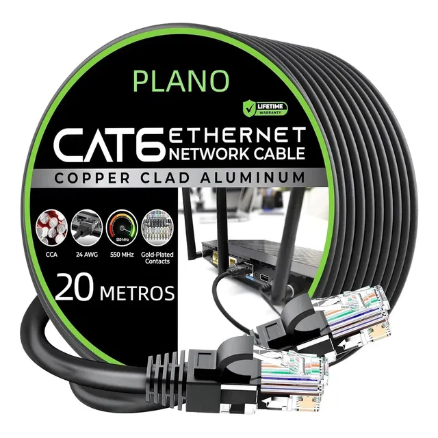 Shzhdikun Cable Red Plano Categoria 6 Cat6 Rj45 Utp 20metros