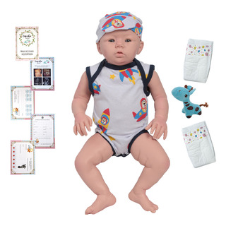 Boneco Reborn Bebe 100% Silicone Carequinha Pelúcia Itens Boneco Reborn Bebe 100% Silicone Carequinha Pelúcia Itens