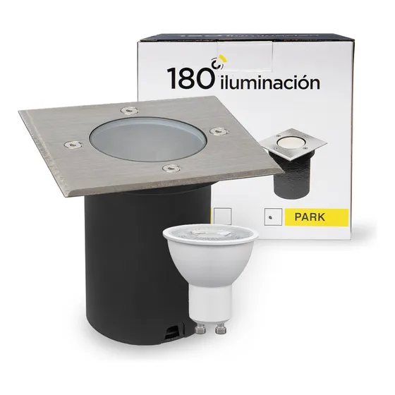 Aplique Empotrable Para Piso Acero Inoxidable Park + Led