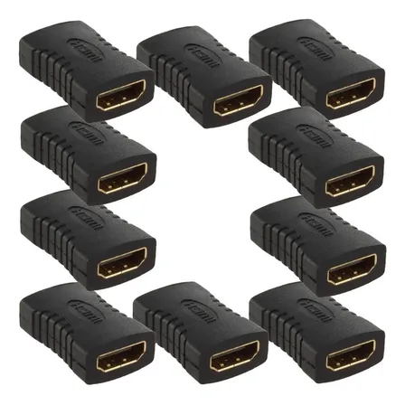 Pack 10 Coplas Hdmi Adaptador Hembra Hembra H-h Extensor