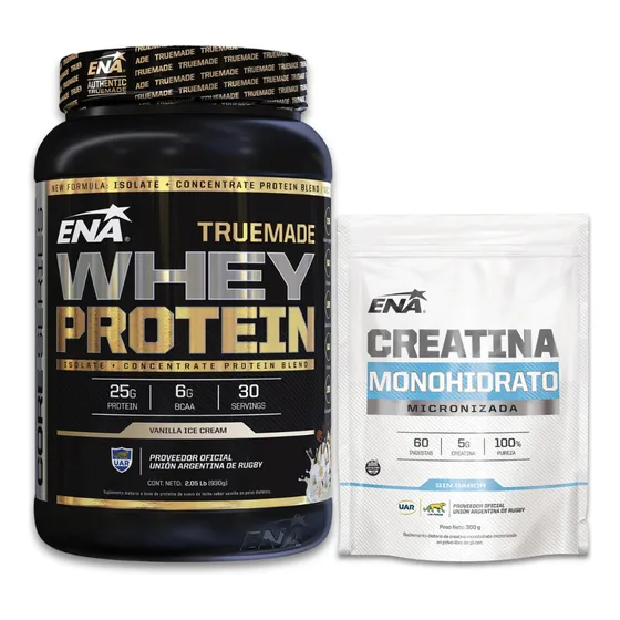 Combo Creatina Neutra 300grs Truemade Proteina 2lb Ena Sport