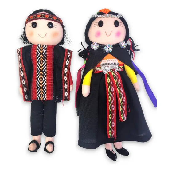Muñeca De Trapo Mapuche Artesanía X 2 Pareja