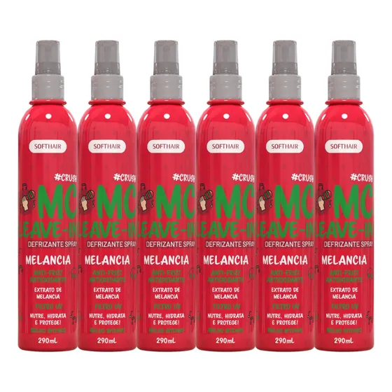 Kit 6 Defrizante Mc Leave-in Melancia 290ml Softhair