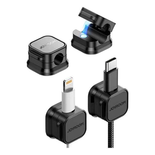 Soporte De Cable Magnético Ajustable (2 Unidades) Negro