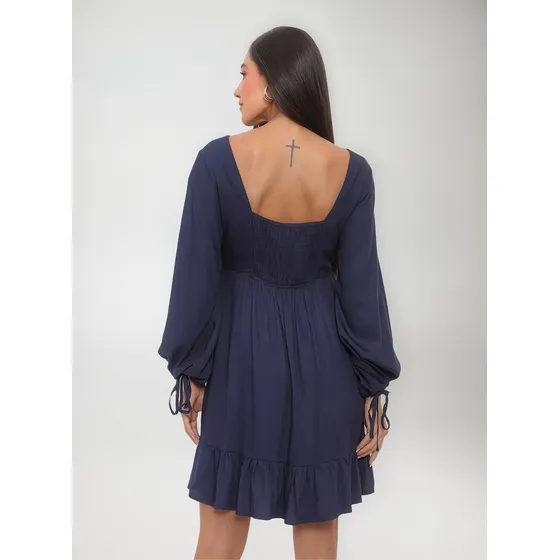 Vestido Curto Com Babado Mercatto