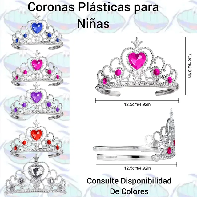 Corona Plástica Para Niñas Princesas Reinas 