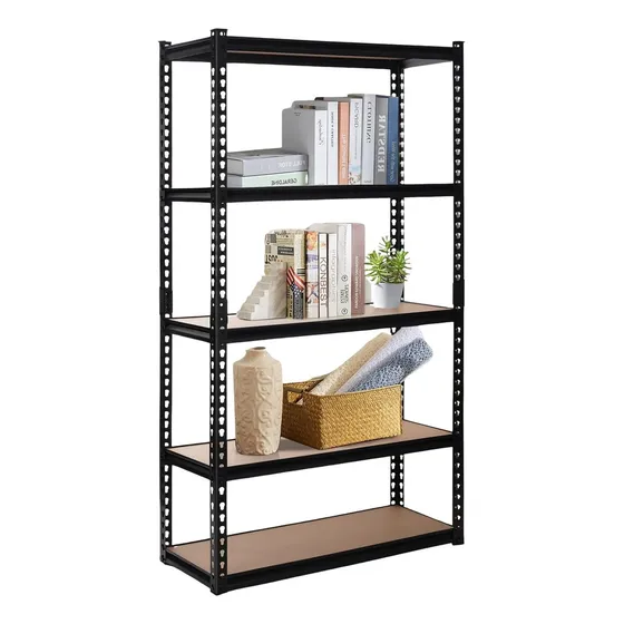 Estante Estante Yep Repisa Armable Yep1028 Negro Cromado - 90cm X 180cm X 40cm Y 0.7cm De Espesor - Soporta Hasta 60kg