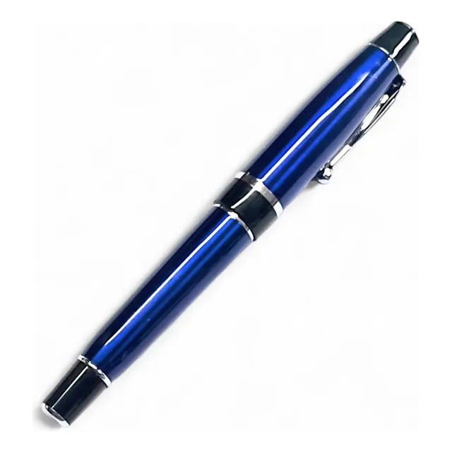 Lapicera A Pluma Cuerpo Azul Elegante Diseño,