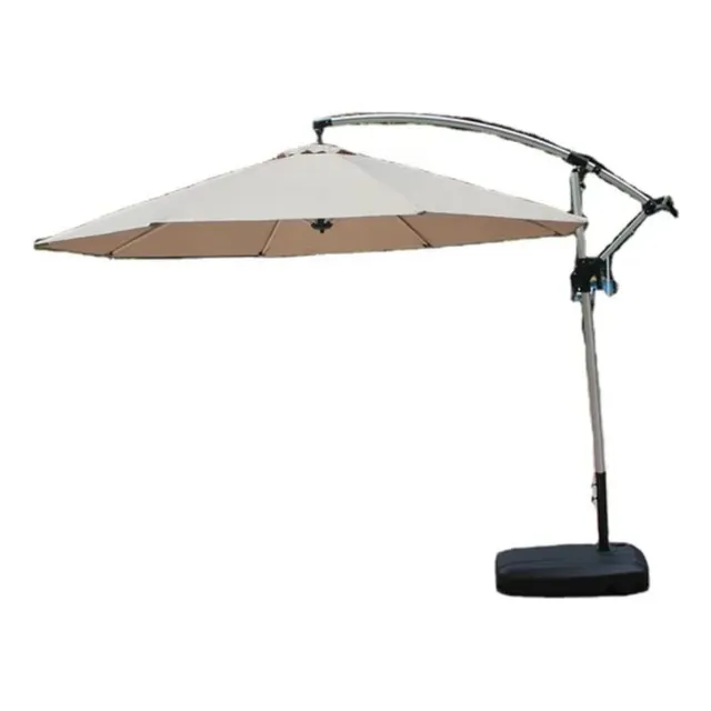 Parasol De Lujo 3,0m Diámetro Manivela Cruz De Anclaje Base