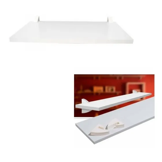 Repisa Flotante 1.5 X 20 X 80 Cm Color Blanco, Soporta 20 Kg