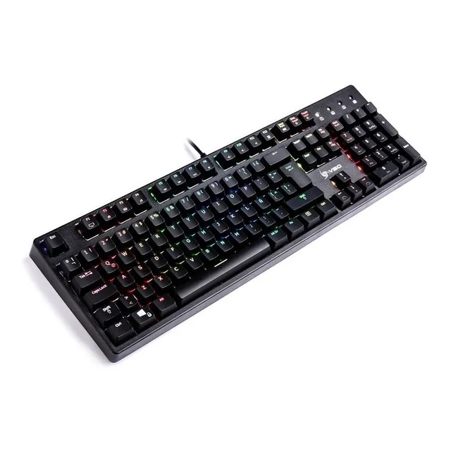 Teclado gamer VSG QWERTY Kailh Red español latinoamérica color negro con luz RGB