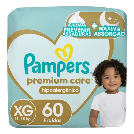 Fralda Pampers Premium Care Tamanho Xg 60 Unidades