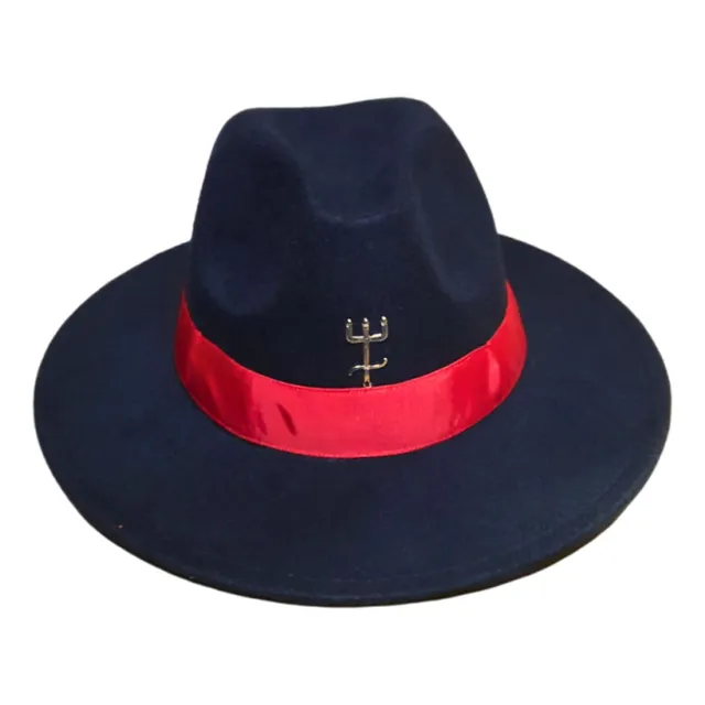 Chapeu Exu Marabo Preto Faixa Vermelha Tridente Feltro Umban