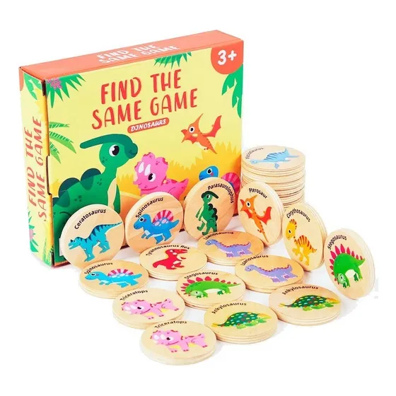 Juego De Madera Memoria Con Dibujos De Dinosaurios