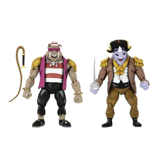 Figuras Neca Turtles In Time Pirate Rocksteady & Bebop 2pack