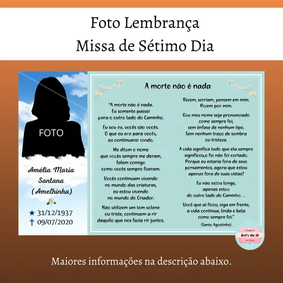 Foto Lembrança Digital - Missa De Sétimo Dia