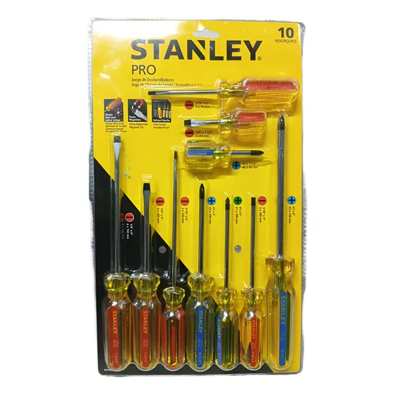 Juego De Destornilladores Pro Stanley 10 Piezas