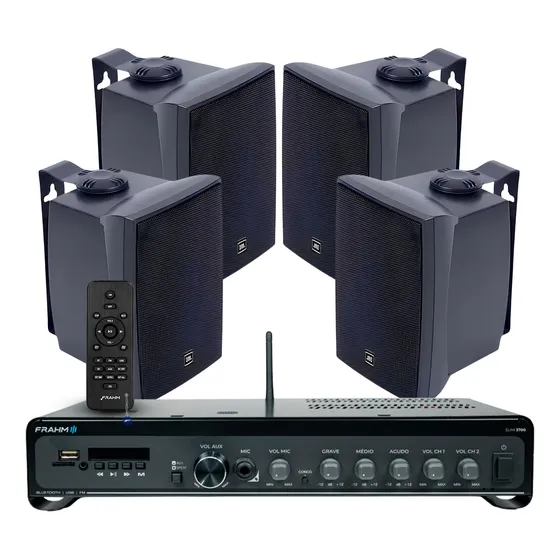 Som Área Externa Bluetoot Frahm Slim 3700 + 4 Caixa Jbl C521