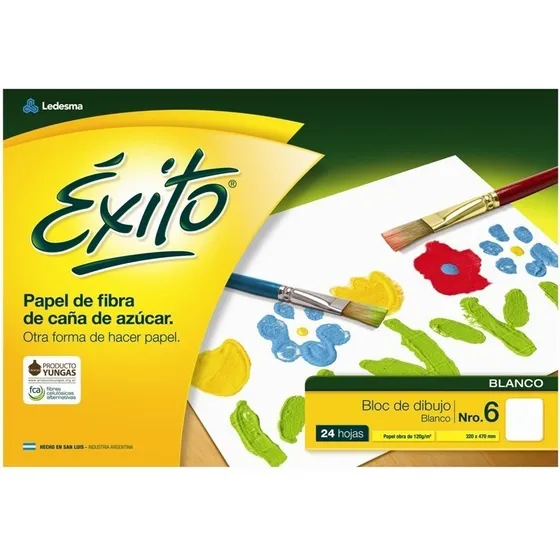 Block De Dibujo Blanco Numero 6 Exito x 24 hojas