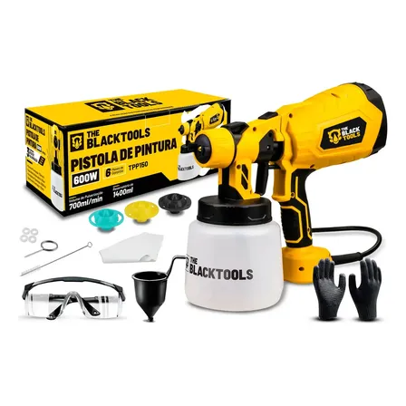 Pistola De Pintura Pulverizadora 220v Hvlp Kit Bicos + Epi Amarelo 220v