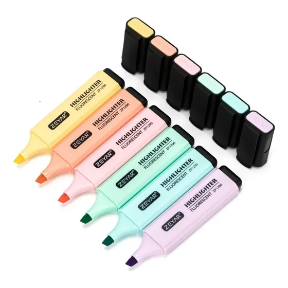 Pack 5 Kit De 6 Marcador Resaltador Pastel X6 Color