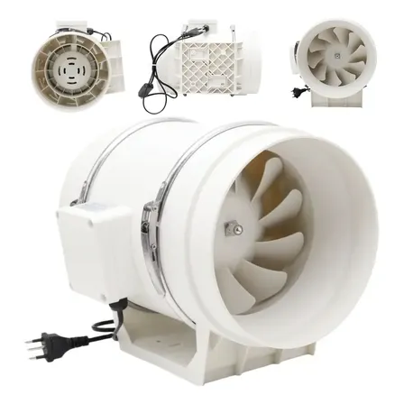 Exaustor Axial In-line Turbo Silencioso Exl200 200mm 130w 220v Branco
