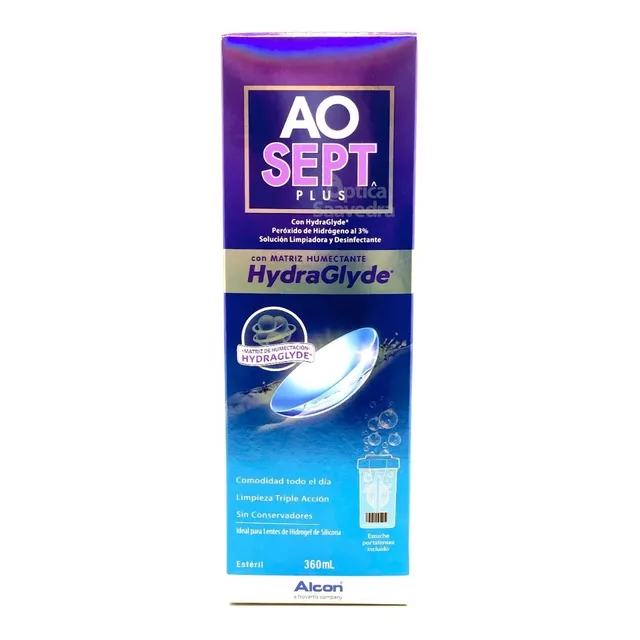 Aosept Plus 360 Ml Solución Limpieza Lentes De Contacto